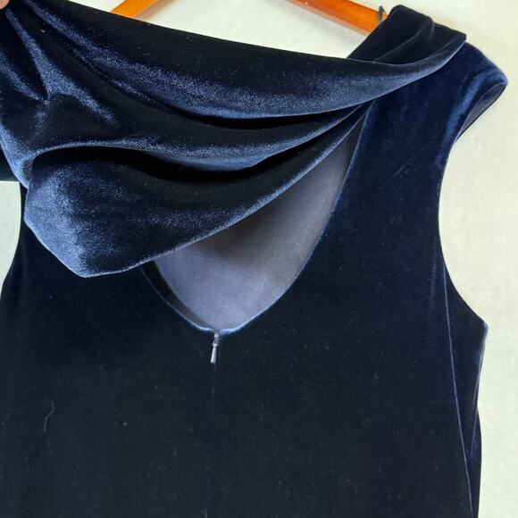 VTG JR. Nites 12P Maxi Dress Velvet‎ Dreamy Blue Sequin Formal Prom Wedding 90s - Picture 5 of 9